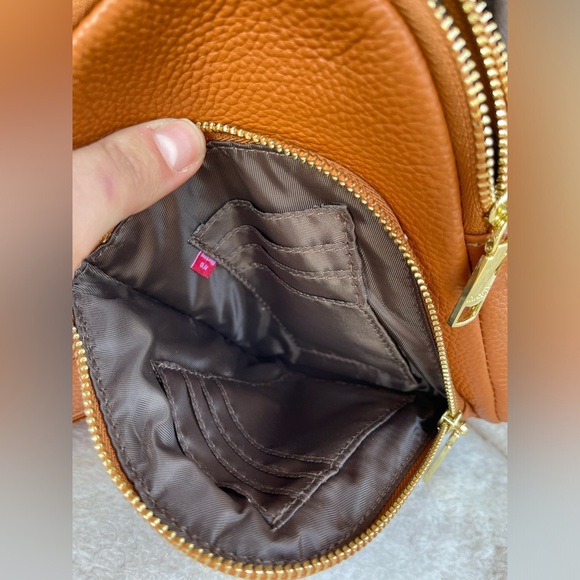 Small Sling Bag Fanny Packs Crossbody Bags Leather Brown - Picture 12 of 14